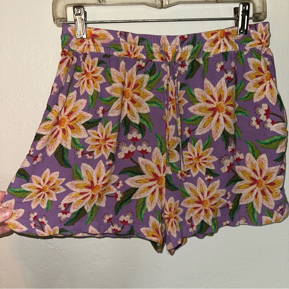 Farm by Anthropologie Floral Purple Women's Shorts